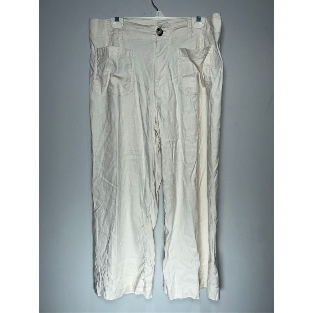 Maeve The Colette high-rise, cropped, wide-leg linen blend pants size 34